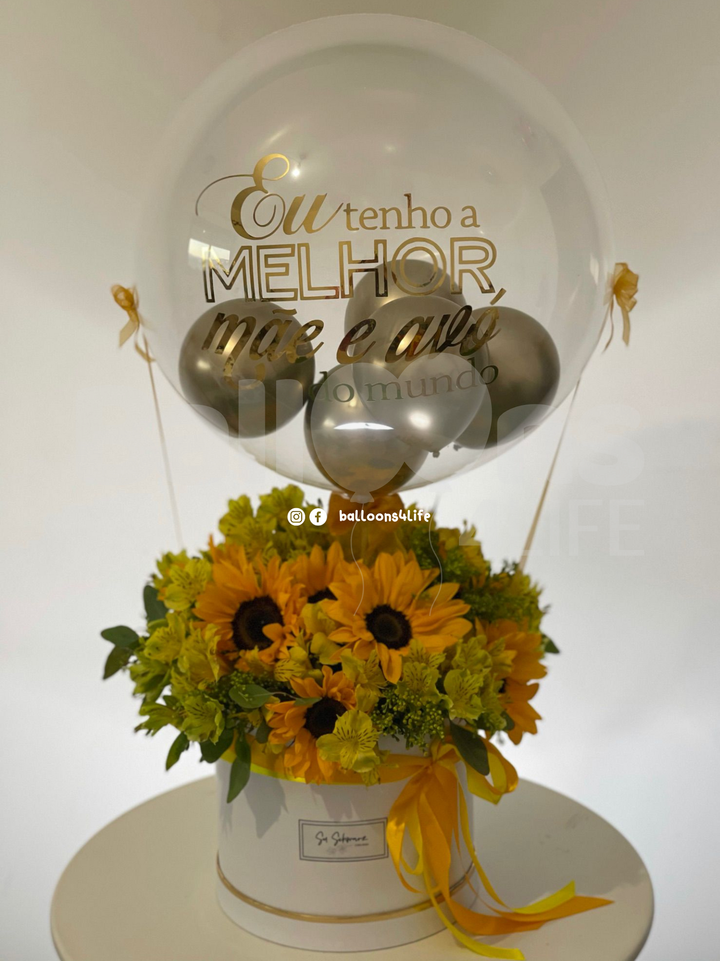 Balão Box Flores com Gás Hélio