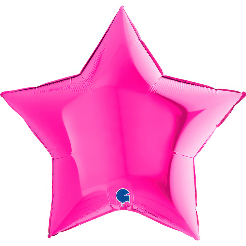 Balão Foil Metálico Estrela em Magenta