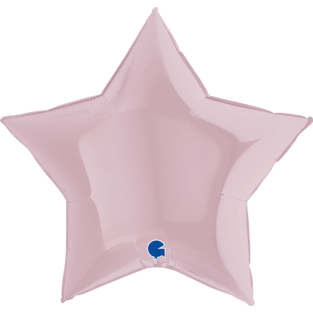 Balão Foil Metálico Estrela em Rosa Pastel