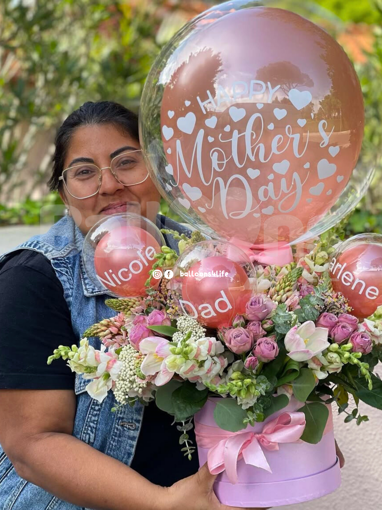 Balão Box Flower Dia das Mães