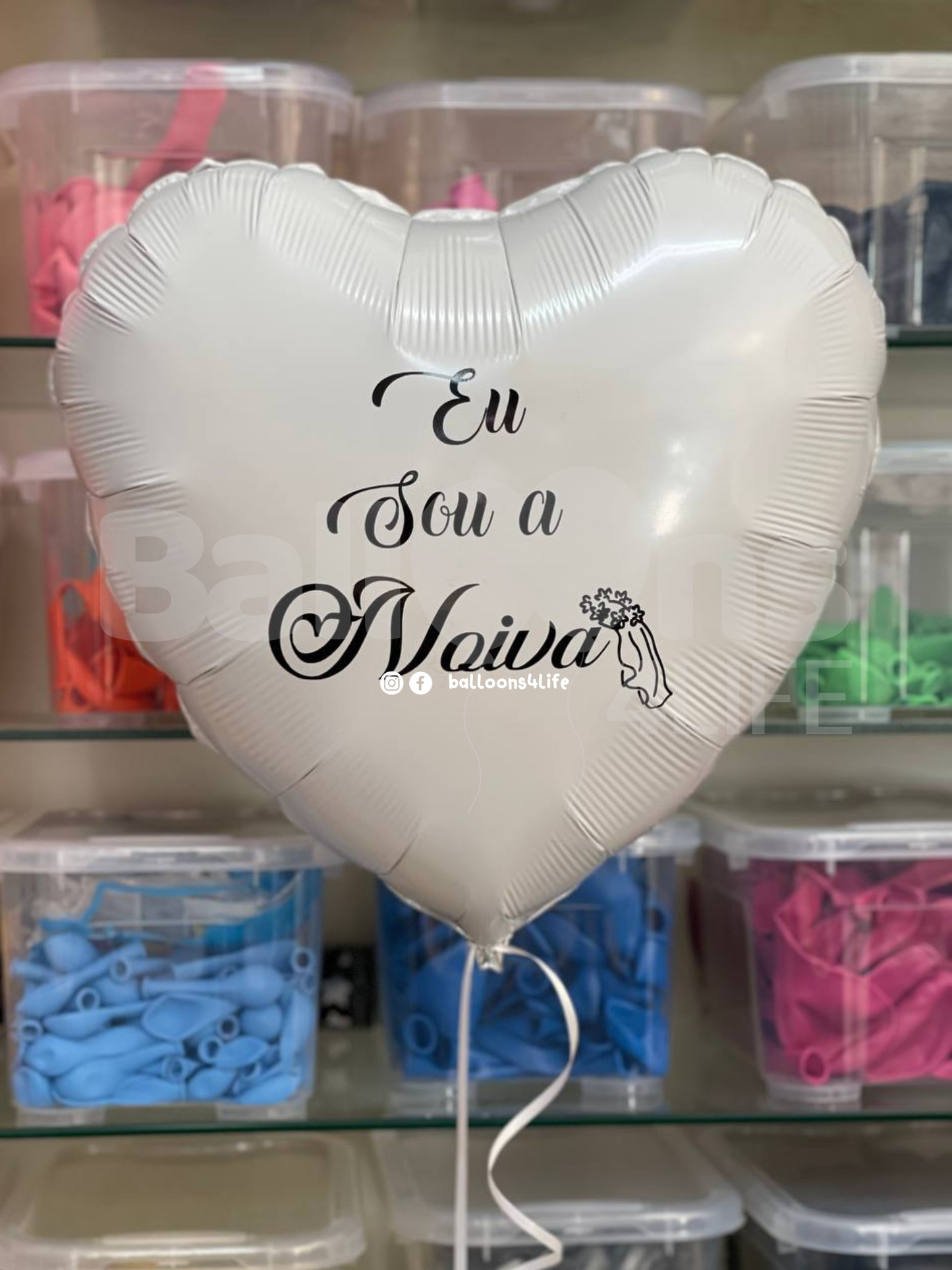 Balão Foil Coração + Gás Hélio