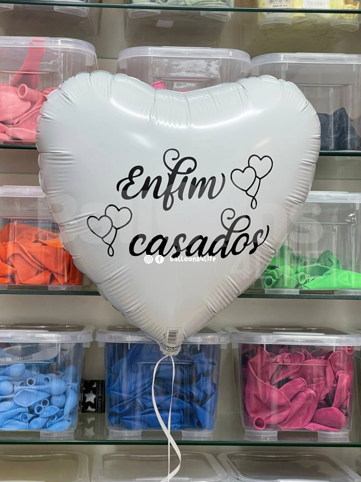 Balão Foil Coração + Gás Hélio