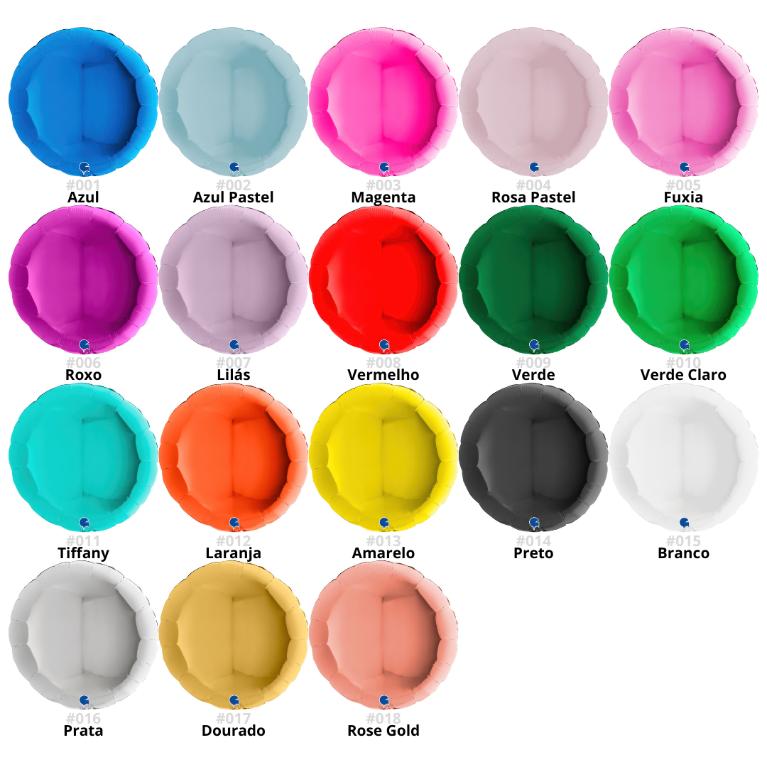 Balão Foil Redondo Personalizado + Gás Hélio