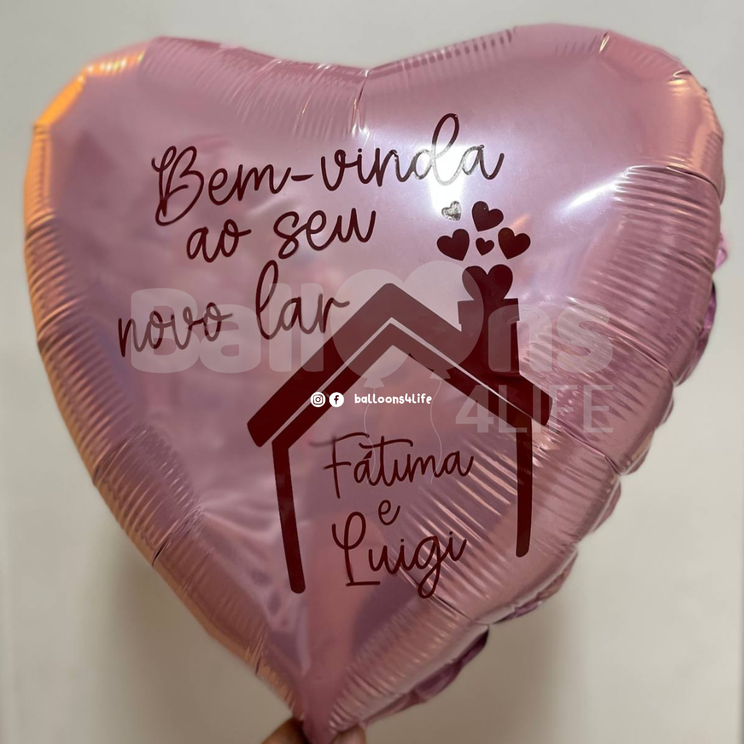 Balão Foil Coração + Gás Hélio