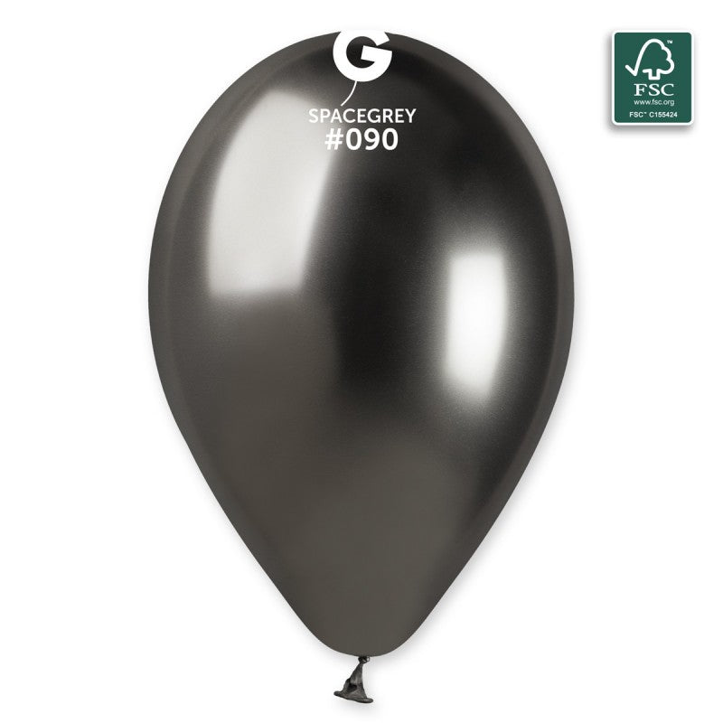 Balão Latex 12" Cromado Preto