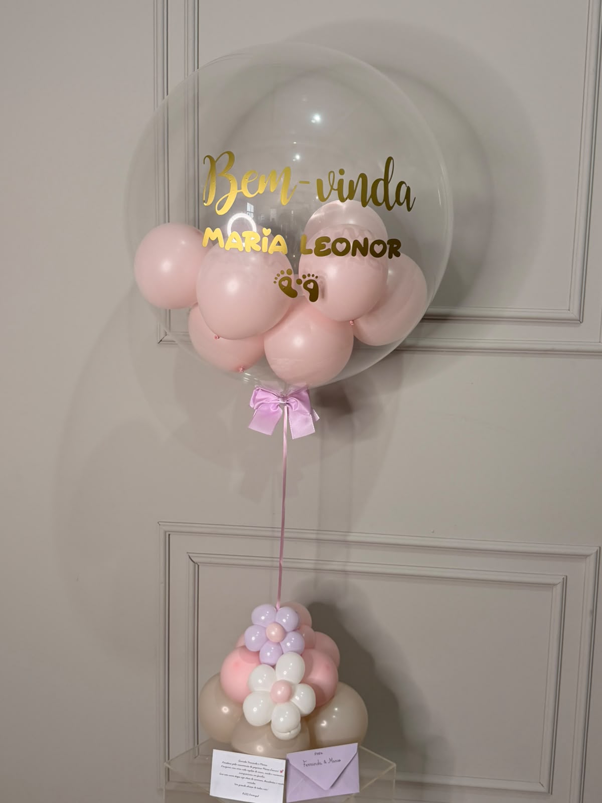 Balão Centro de Mesa Bubble personalizado | Maternidade