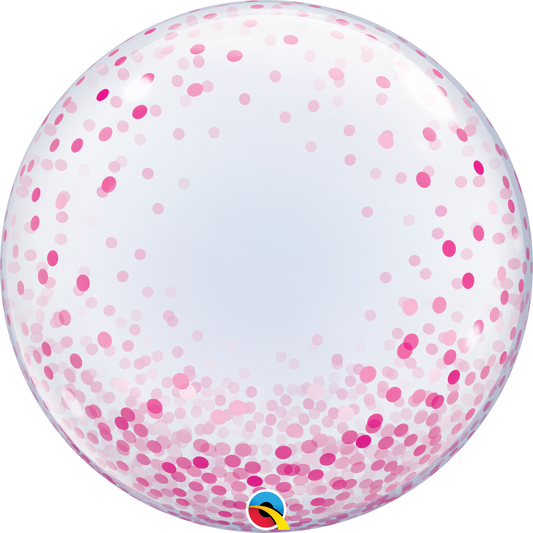 Balão Bubble Confete Rosa