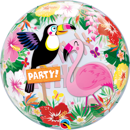 Balão Bubble Happy Birthday Tropical