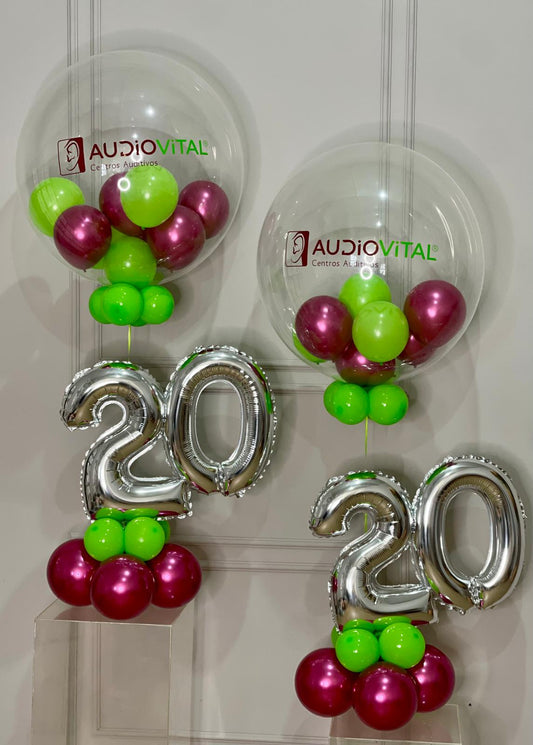 Bouquet de balões com numero empresarial