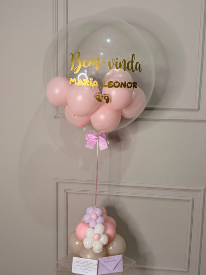 Balão Centro de Mesa Bubble personalizado | Maternidade